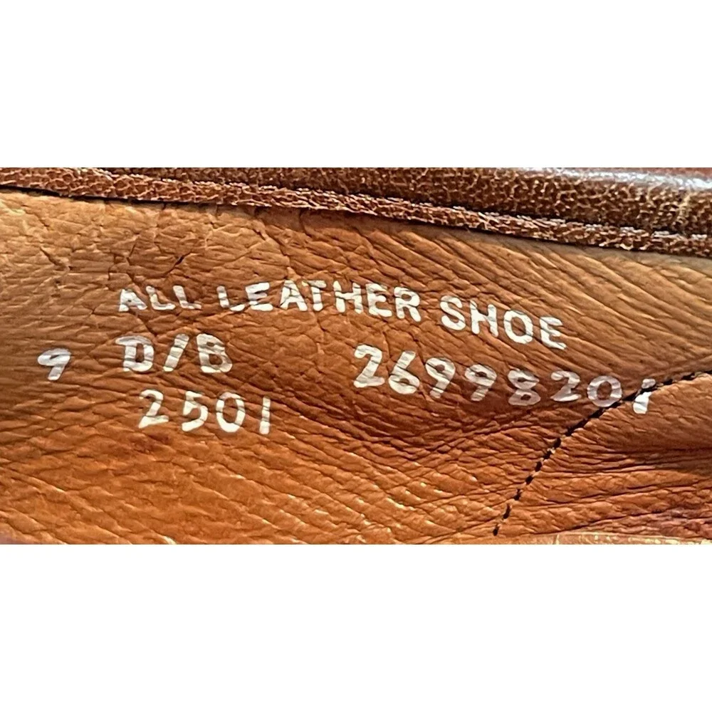 Mens Hanover Softech Brown Leather Loafers sz 9D